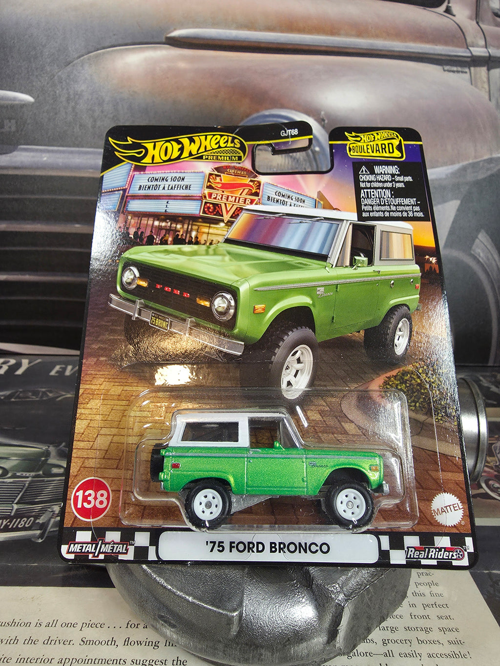 Hot Wheels Premium Boulevard #138 GREEN '75 Ford Bronco