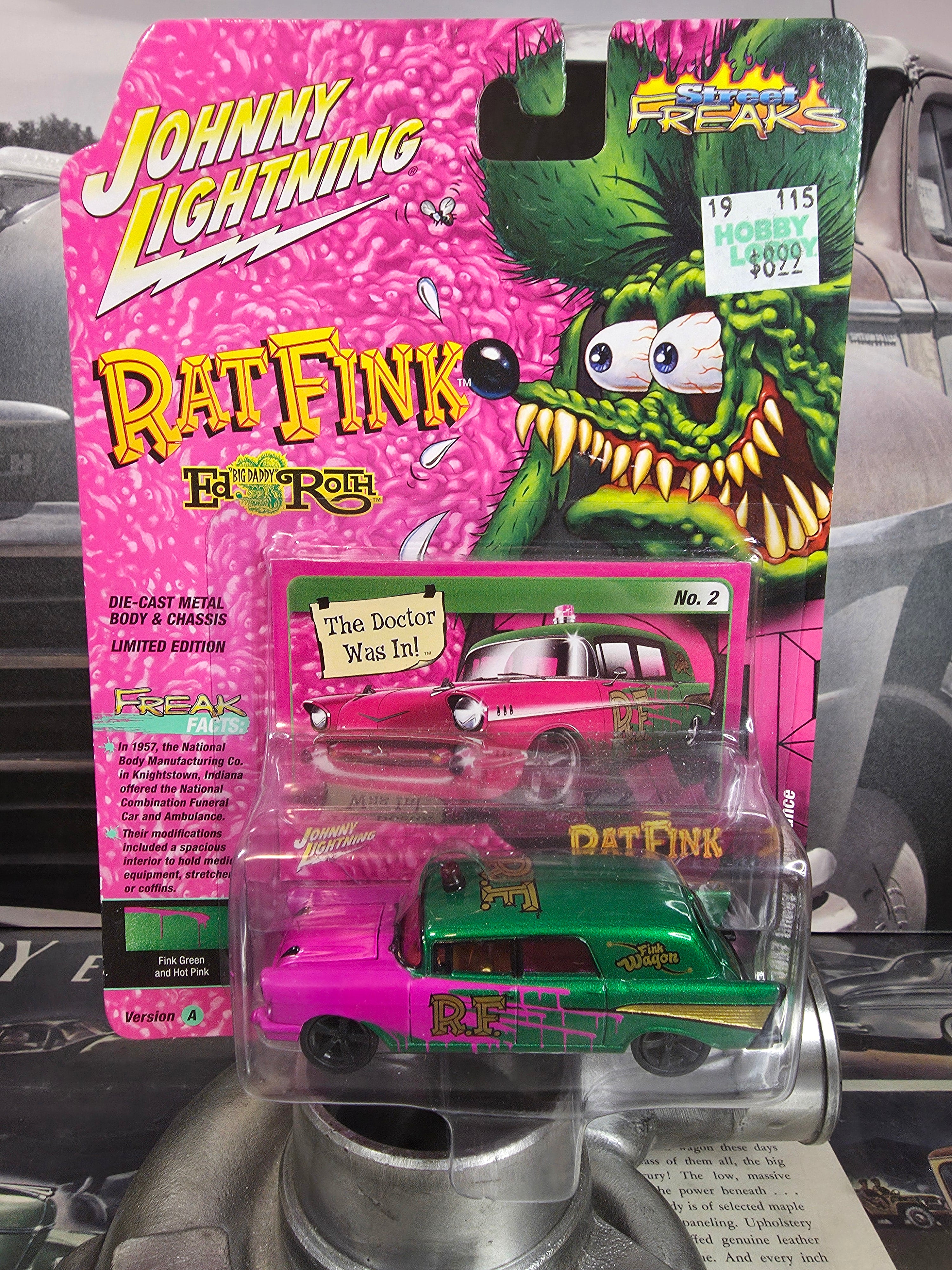 Johnny Lightning Rat Fink 1957 Chevy Ambulance Version A