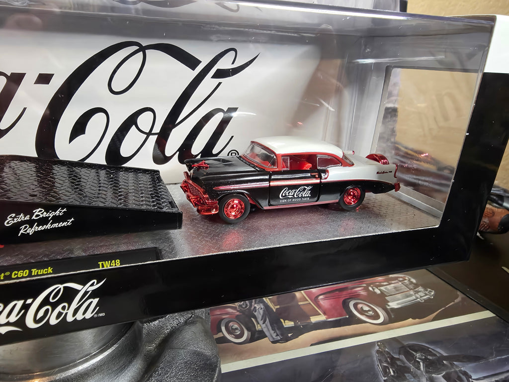 M2 Machines 1:64 Auto-Haulers Coca-Cola Release TW48 1968 Chevrolet C60 Truck & 1956 Chevrolet Bel Air
