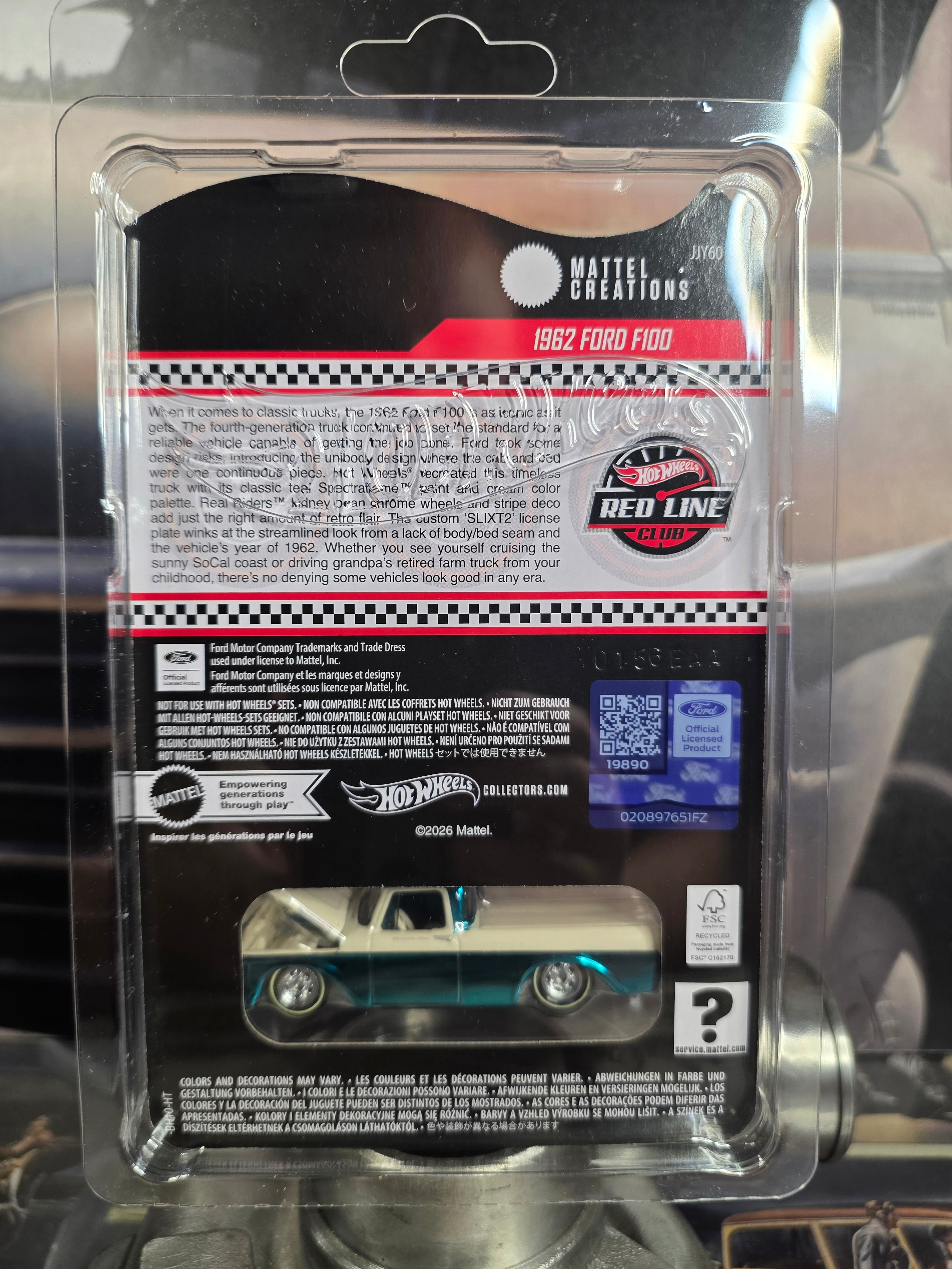Hot Wheels Red Line Club 1962 Ford F100