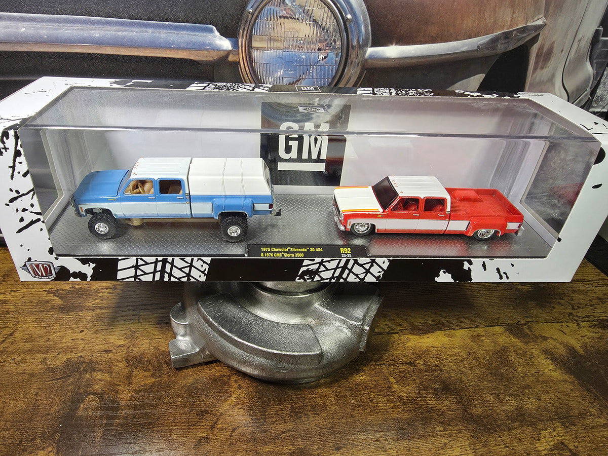 M2 Machines 1975 Chevrolet Silverado 30 4X4 & 1976 GMC Sierra 3500 R92