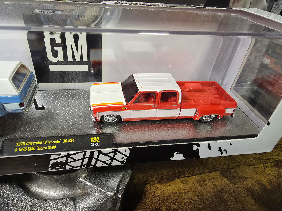 M2 Machines 1975 Chevrolet Silverado 30 4X4 & 1976 GMC Sierra 3500 R92