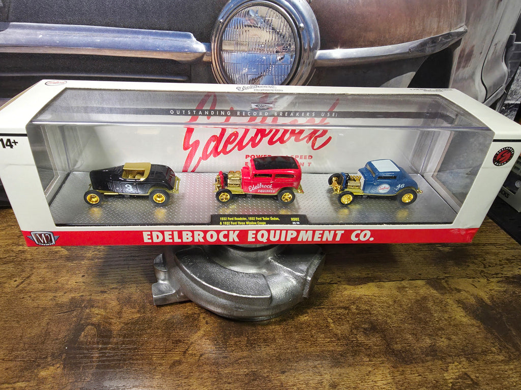 Chase M2 Machines 1:64 Edelbrock Equipment Co. Ford 3-Car Set 36000-HS02
