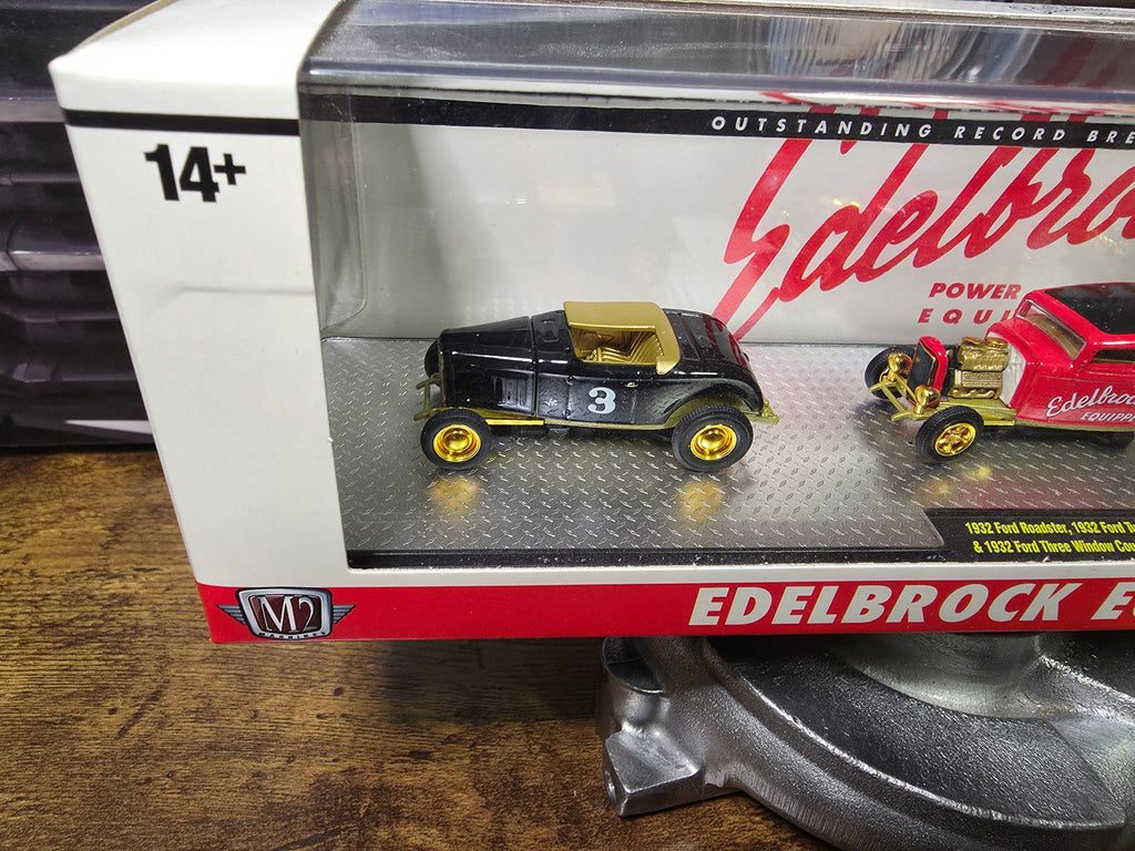 Chase M2 Machines 1:64 Edelbrock Equipment Co. Ford 3-Car Set 36000-HS02