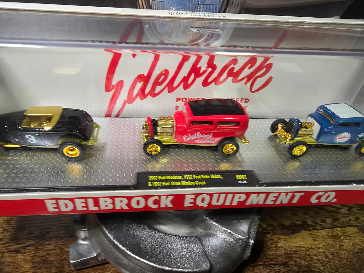 Chase M2 Machines 1:64 Edelbrock Equipment Co. Ford 3-Car Set 36000-HS02