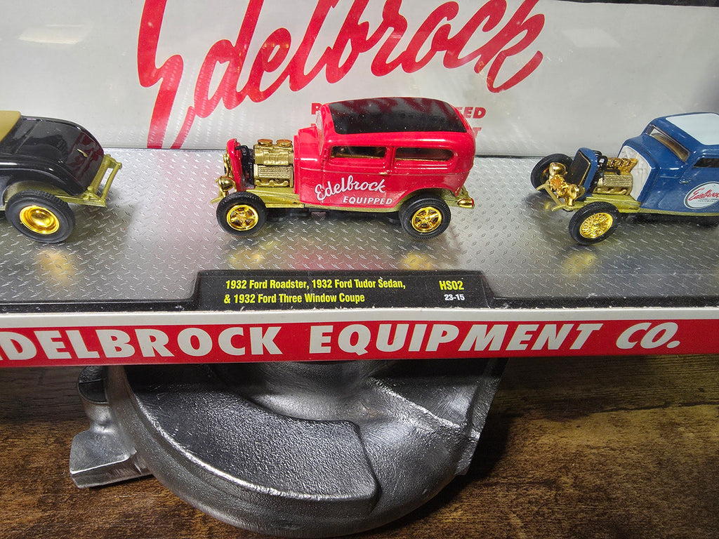 Chase M2 Machines 1:64 Edelbrock Equipment Co. Ford 3-Car Set 36000-HS02
