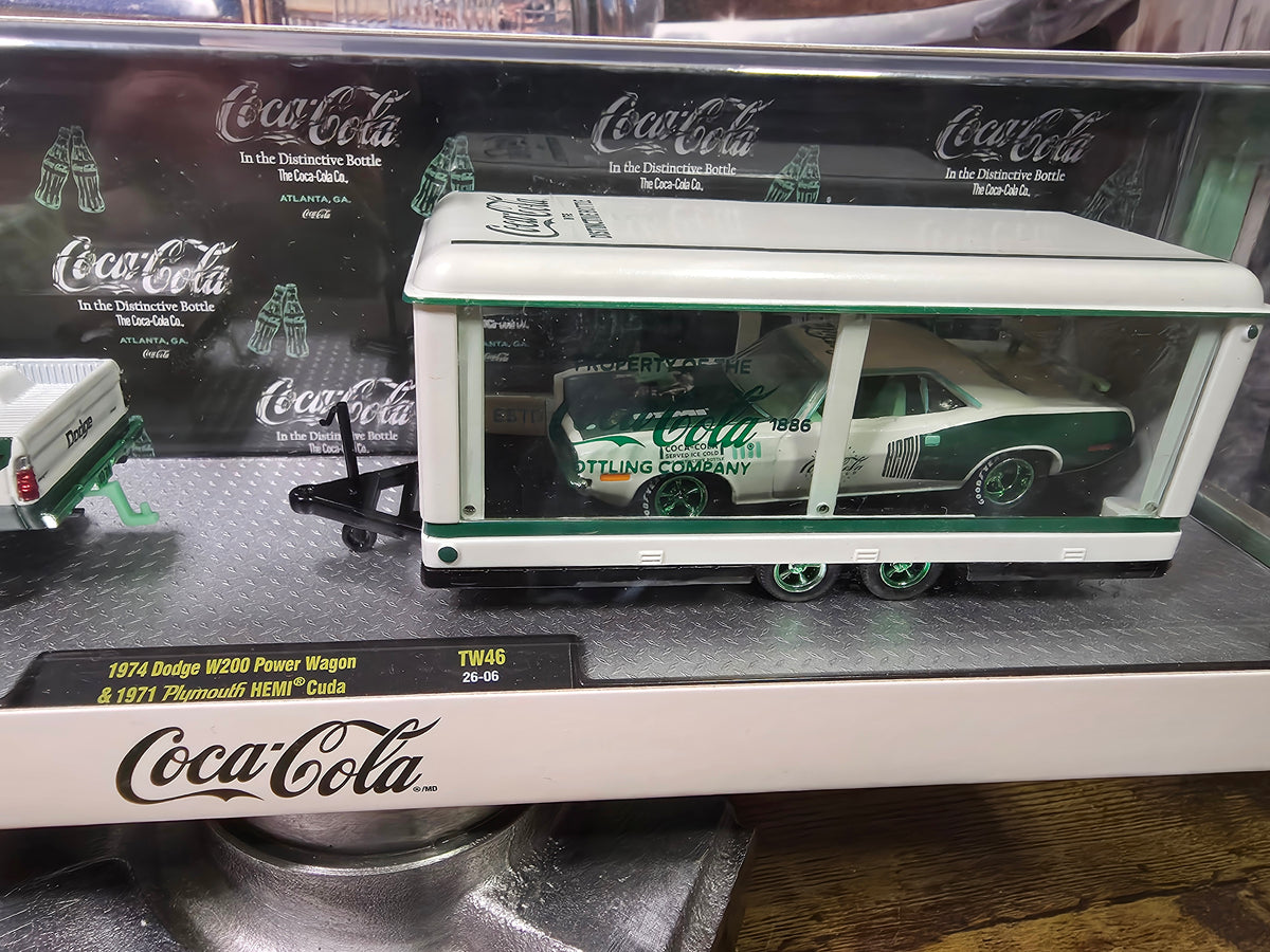 CHASE M2 Machines Auto Hauler 1974 Dodge W200 Power Wagon & 1971 Hemi Cuda TW46